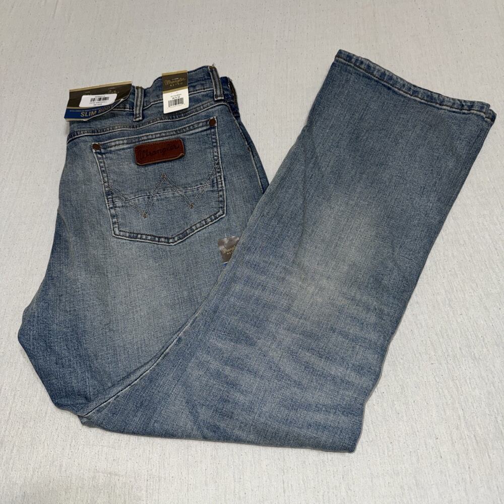 Wrangler Retro Jeans Men 36x32 Slim Boot Cut Stretch Denim Western Cowboy NWT
